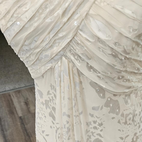 NWOT'S - ALEX EVENINGS - Cream White Floral Print On Shear- Size 4 - 2 piece set - Picture 4 of 11